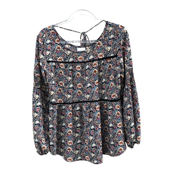 Knox Rose Floral Boho Long Sleeve Blouse Small - Picture 2 of 10